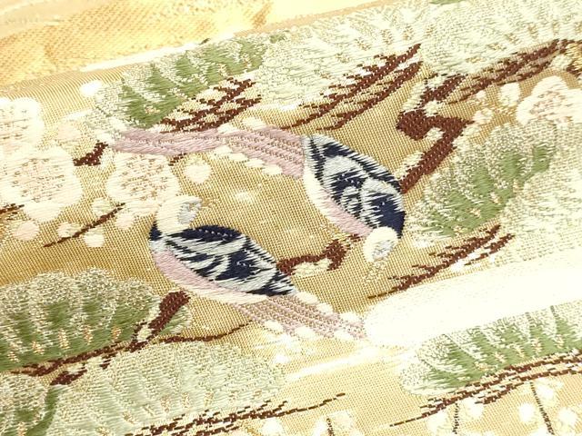 平和屋本店▼「美しいキモノ」お馴染みのメーカー となみ織物 六通柄袋帯 唐織 花鳥文 純金箔 正絹 逸品 DABJ6320sf