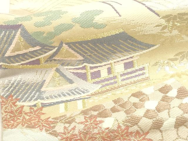 平和屋本店▼六通柄袋帯 都百景文 本金箔 正絹 逸品 DABJ6340sf
