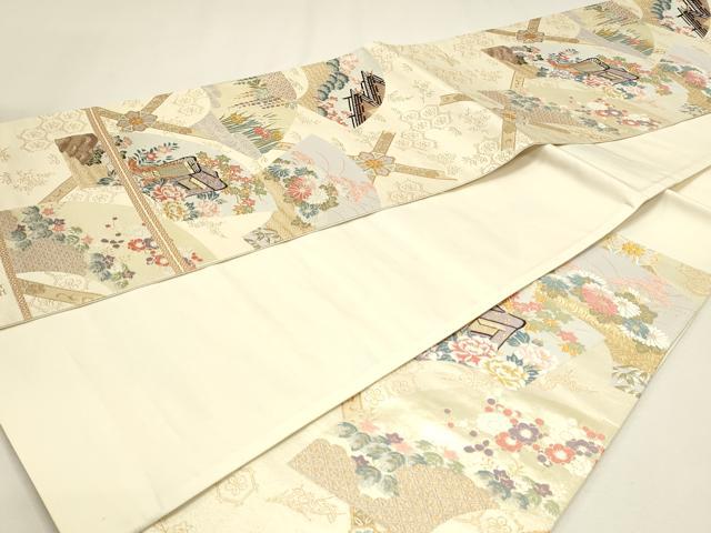 平和屋本店▼西陣 六通柄袋帯 珀穎 九百本金錦 証紙付き 正絹 逸品 DABJ6325sf