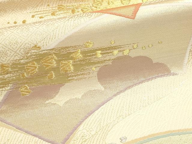 平和屋本店▼六通柄袋帯 輝彩錦 地紙文 本金箔 鈴乃屋扱い 正絹 逸品 DABJ6343sf