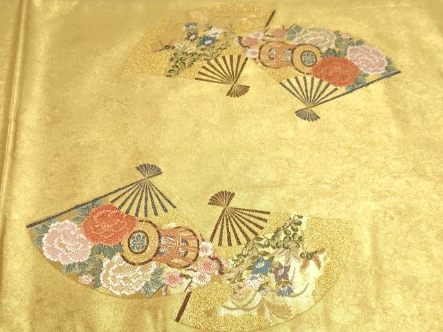 平和屋本店●西陣 長嶋成織物 ながしま帯 六通柄袋帯 唐織 桃山絢爛桧扇集 本金箔 瀞金錦 正絹 逸品 DABJ6366sf