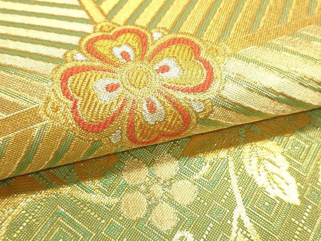 平和屋本店▼全通柄袋帯 松葉梅鉢唐草文 純金箔 正絹 逸品 DABJ6398sf