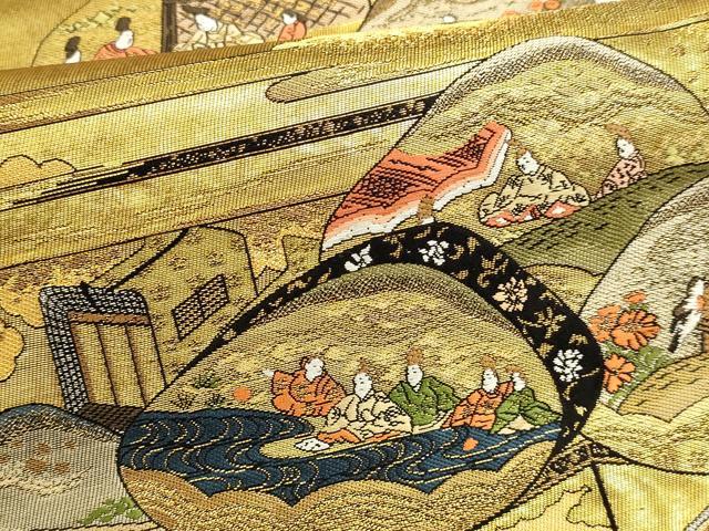 平和屋本店▼六通柄袋帯 御帳錦 竹の御所 曇華院 壱仟貮百織 本金箔 正絹 逸品 DABJ6387sf