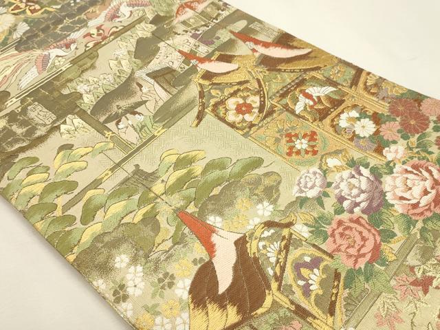 平和屋本店▼両方向両面 全通柄袋帯 唐織 千年の息吹 本金箔 正絹 逸品 DABJ6414sf
