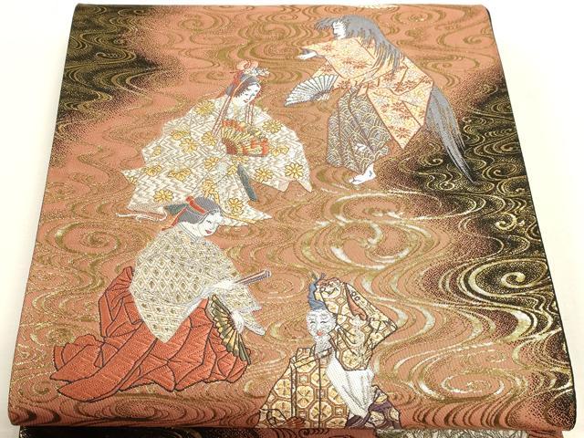 平和屋本店▼六通柄袋帯 唐織 舞姿 本金箔 正絹 逸品 DABJ6427sf