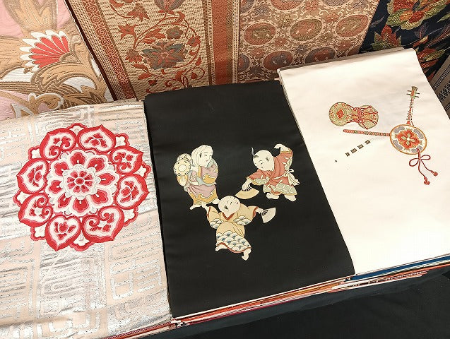 平和屋着物■名古屋帯 まとめて100点 鳳凰 人物 更紗 楽器 宝相華 本場筑前博多織 献上 佐賀錦 金彩 金銀糸 未使用品あり 全て正絹 mmm1505