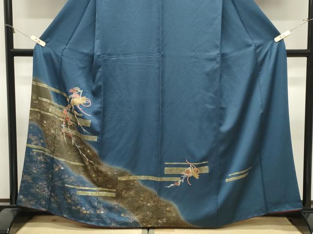 平和屋着物●訪問着 刺繍 松竹梅文 暈し染め 金銀彩 正絹 逸品 CABM4865gh