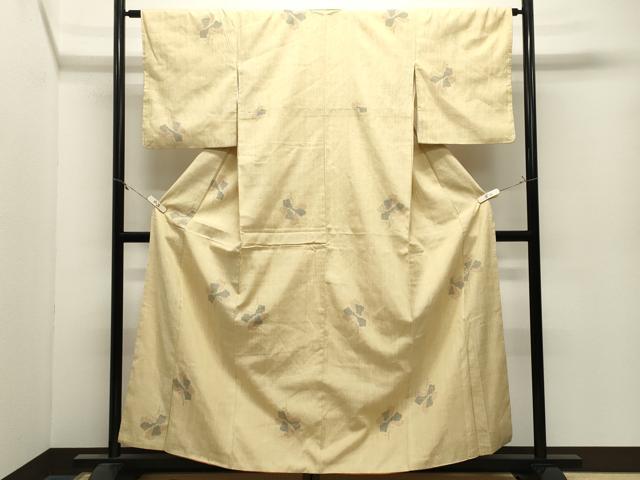 平和屋着物●本場結城紬 重要無形文化財 100亀甲 飛び亀甲柄 枝花文 正絹 逸品 CABM4858gh