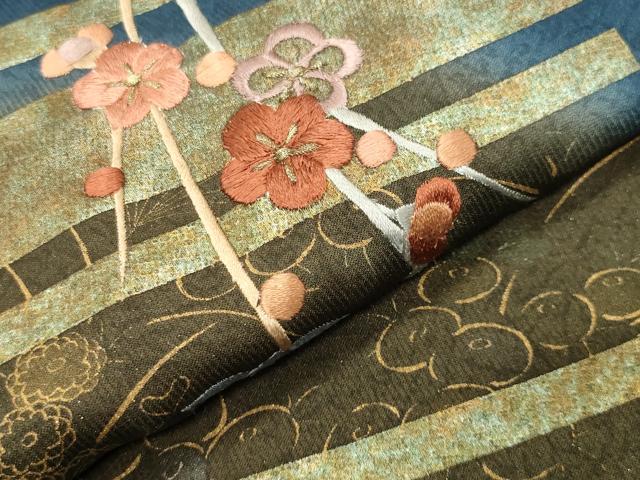 平和屋着物●訪問着 刺繍 松竹梅文 暈し染め 金銀彩 正絹 逸品 CABM4865gh