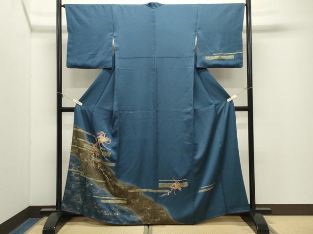 平和屋着物●訪問着 刺繍 松竹梅文 暈し染め 金銀彩 正絹 逸品 CABM4865gh