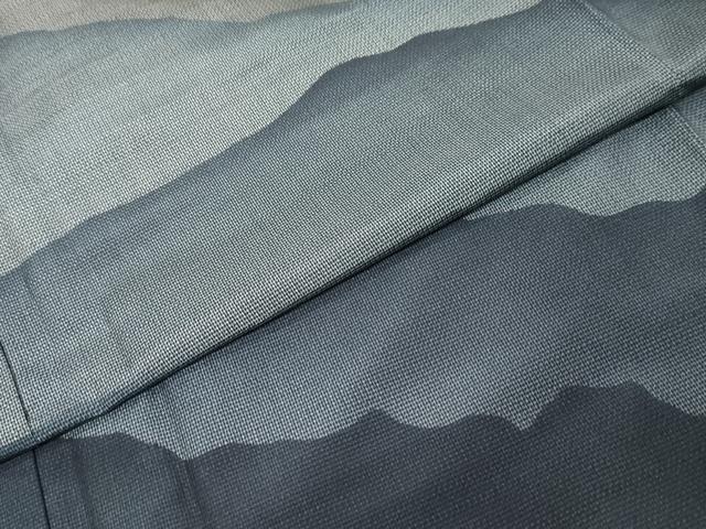 平和屋着物●本場大島紬 訪問着 7マルキ 遠山風景文 正絹 逸品 DABK0254ud