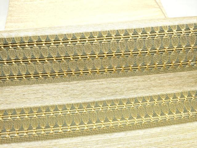 平和屋着物●太鼓柄袋帯 もじり織 横段文 金糸 正絹 逸品 CABM6241hy