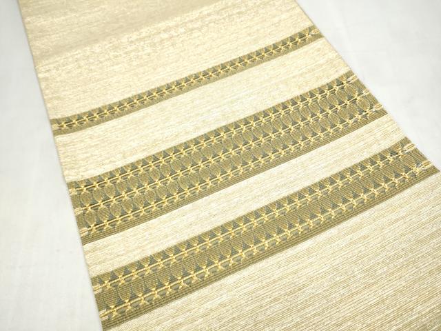 平和屋着物●太鼓柄袋帯 もじり織 横段文 金糸 正絹 逸品 CABM6241hy