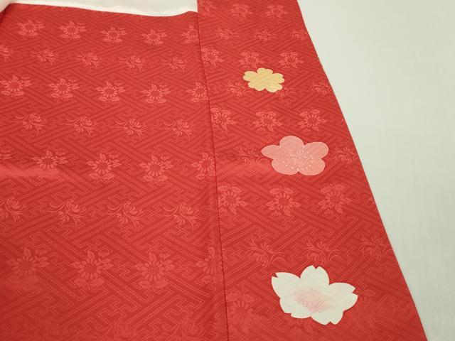 平和屋本店●極上 創業460年・千總 訪問着 駒刺繍 花丸文 紅緋色地 金彩 伊勢丹扱い 逸品 DZAB5929kh6