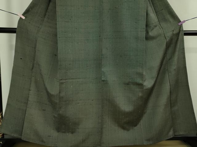 平和屋本店▽希少 ざざんざ織 単衣 藍墨茶色 逸品 DZAB6336kh6