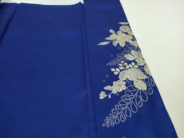平和屋本店●極上 金彩友禅 卓越技能者・名工・和田光正 訪問着 辻が花 椿 桐 鉄紺色地 暈し染め 銀彩 逸品 未使用 DZAB6383kh6