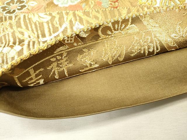 平和屋着物▼六通柄袋帯 唐織 吉祥宝物錦 金銀糸 正絹 逸品 DABJ7288fe