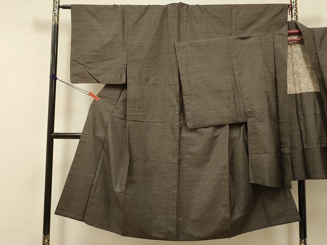 平和屋着物■男性 紬 アンサンブル 亀甲柄 正絹 逸品 DABJ9349ya