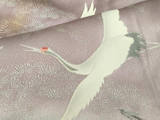 平和屋着物■訪問着 飛鶴枝松文 暈し染め 金銀彩 正絹 逸品 DABK1305cd