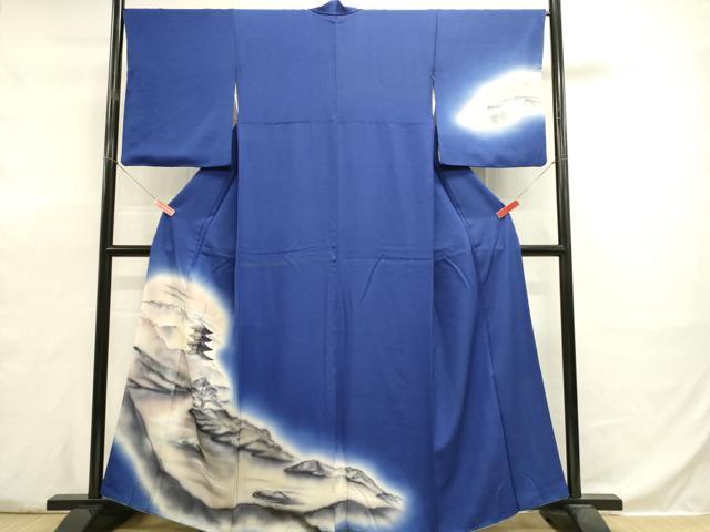 平和屋着物■訪問着 手描き 遠山風景松文 暈し染め 正絹 逸品 DABJ5797qp