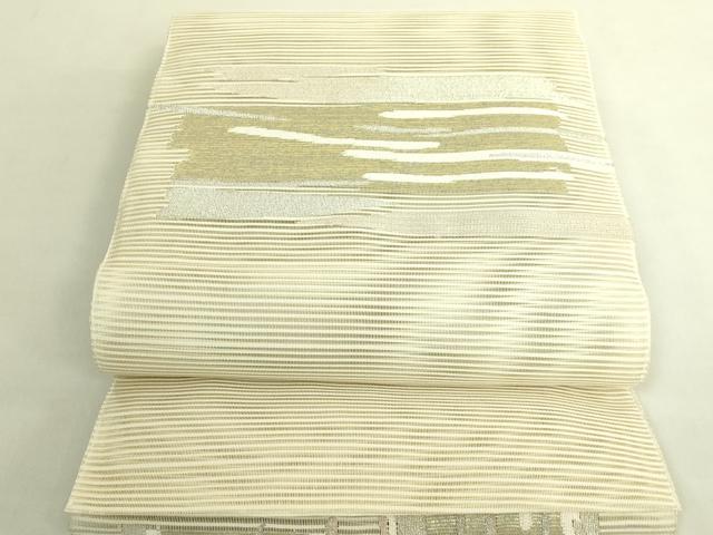 平和屋着物*極上 夏物 絽綴れ 八寸名古屋帯 霞文 金銀糸 逸品 未使用 DZAC0440kh6