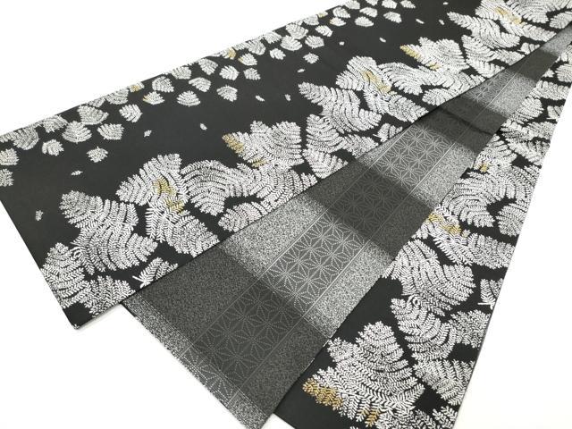 平和屋着物●両面 両方向 全通柄袋帯 吉祥蝶文 黒地 金糸 正絹 逸品 CABM9602hy