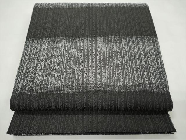 平和屋着物●両面 両方向 全通柄袋帯 吉祥蝶文 黒地 金糸 正絹 逸品 CABM9602hy