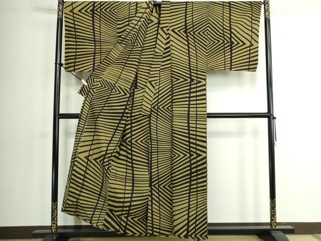 平和屋着物∴夏物 男性 ファッションデザイナー コシノジュンコ 浴衣 注染 手縫い 幾何学文 綿 逸品 DABK1381cd