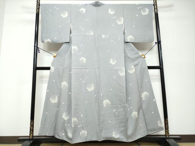 平和屋着物●上質な小紋 雪輪舞桜文 金彩 正絹 逸品 DABK0317ud