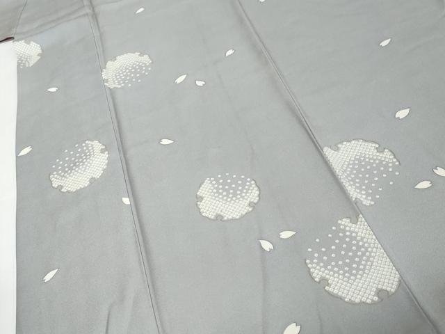 平和屋着物●上質な小紋 雪輪舞桜文 金彩 正絹 逸品 DABK0317ud
