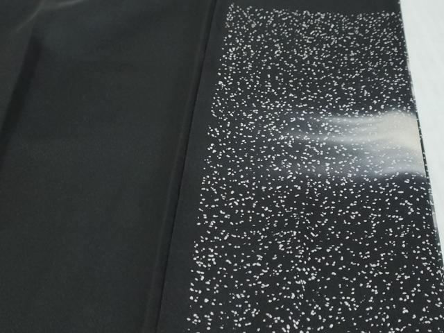 平和屋着物●訪問着 刺繍 箔散らし文 黒地 銀彩 正絹 逸品 DABK0329ud