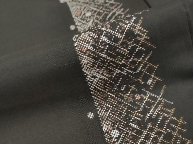 平和屋着物●本場大島紬 9マルキ 抽象文様 正絹 逸品 DABK0460ud
