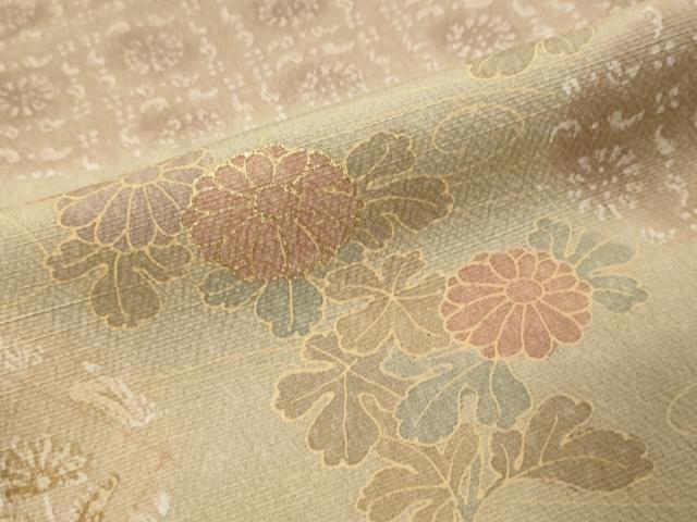平和屋着物●訪問着 作家物 流水草花文 金彩 正絹 逸品 未使用 DABK0452ud
