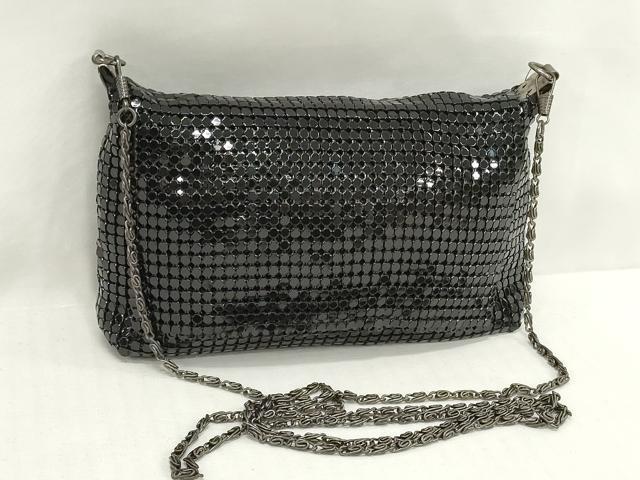平和屋着物▼和装小物 和装バッグまとめて3点 ハンドバッグ ビーズバッグ ポシェット 総ビーズ メタルメッシュ 黒色 金色 逸品 DABJ2434xg