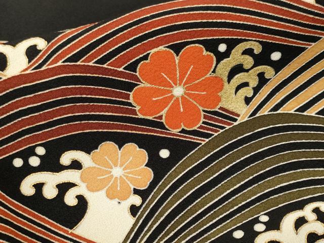 平和屋着物■豪華黒留袖 駒刺繍 鳳凰エ霞立波花文 金彩 正絹 逸品 CABM1844ev
