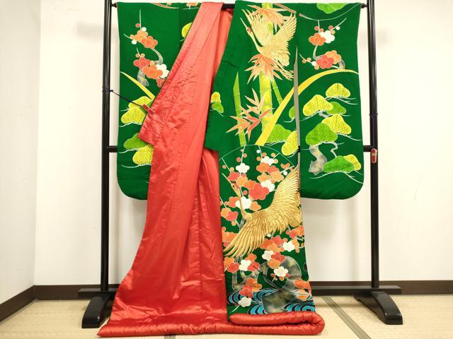 平和屋本店●色打掛 お引きずり 和装 婚礼 結婚式 花嫁 神社挙式 飛鶴文 松竹梅 金糸 DABK1434cd