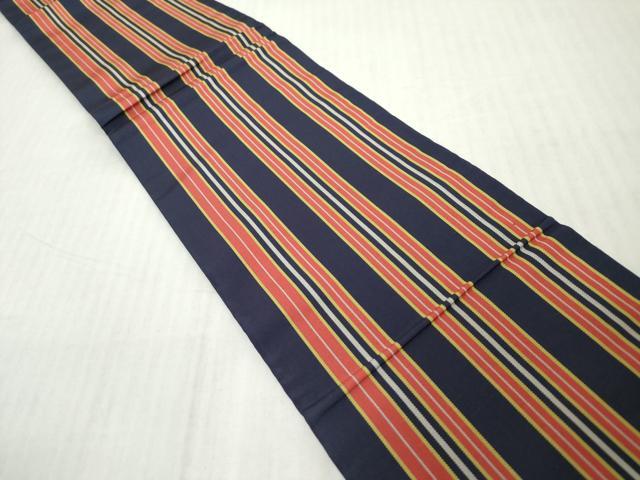 平和屋着物◎本場筑前博多織 半幅帯 間道 正絹 逸品 DABJ3508ea
