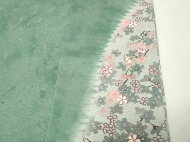 平和屋着物●訪問着 刺繍 型染め 舞桜文 暈し染め 金糸 正絹 逸品 CABM5049gh