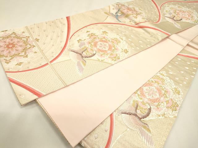 平和屋本店▼六通柄袋帯 唐織 九百錦 正倉院鳳凰花文 弐拾四金箔 正絹 逸品 DABJ7517fe