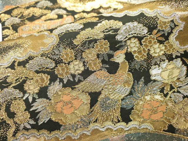 平和屋本店▼六通柄袋帯 地紙花鳥文 純金二重引箔織 正絹 逸品 DABJ7556fe