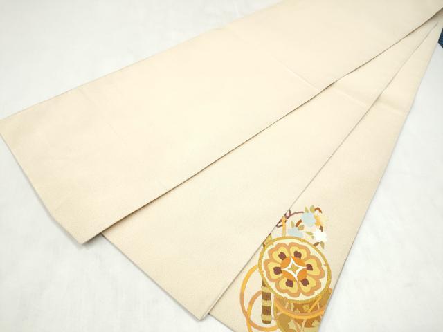 平和屋着物●爪搔き本綴れ 太鼓柄袋帯 鼓花文 金糸 正絹 逸品 CABM9850hy