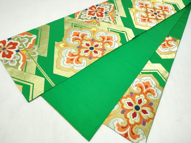 平和屋着物●西陣 川島織物 六通柄 本袋帯 花唐草文 金銀糸 正絹 逸品 CABM9851hy