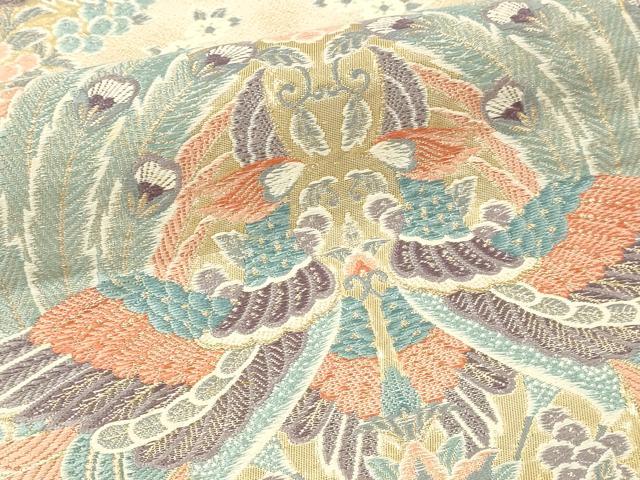 平和屋本店▼六通柄袋帯 唐織 彩花鳳凰文 24K本金箔 正絹 逸品 DABK5539sf