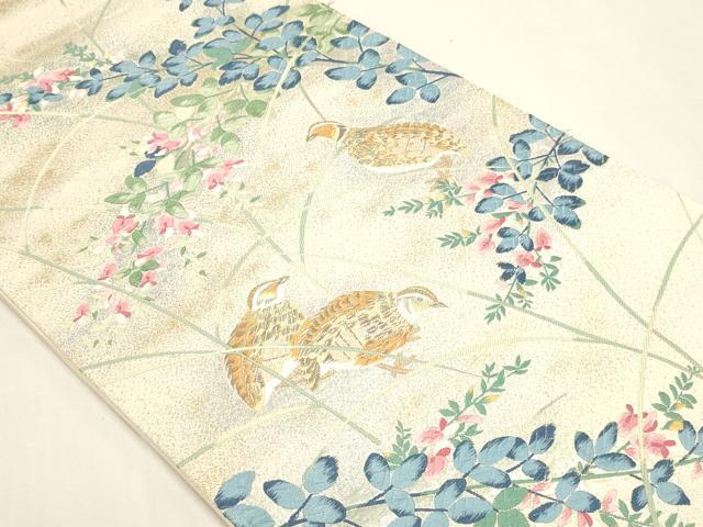 平和屋本店▼「美しいキモノ」お馴染みのメーカー となみ織物 六通柄袋帯 唐織 花鳥文 純金箔 正絹 逸品 DABK5559sf