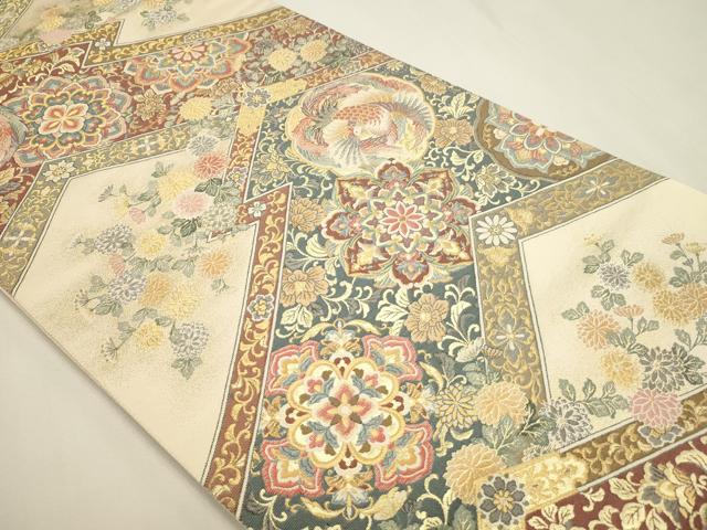 平和屋本店▼六通柄袋帯 洛風紹巴錦 本金箔 正絹 逸品 DABK5616sf