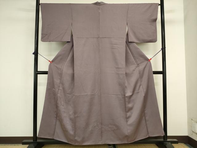 平和屋着物■豪華色留袖 雲取り吉祥地紋 松竹梅 葡萄鼠色 正絹 逸品 DABK6623ya