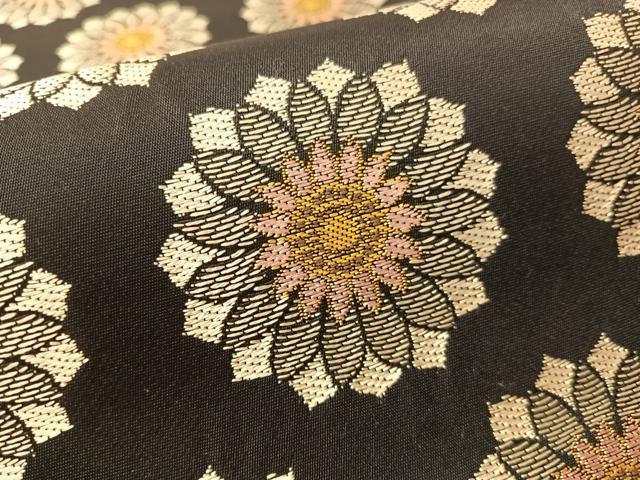 平和屋着物●六通柄袋帯 花尽くし 黒地 正絹 逸品 未使用 CABM9179vp