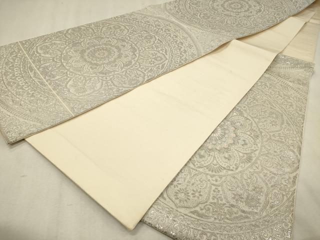 平和屋着物◎六通柄袋帯 スラカルタ華文 プラチナ箔九百錦 正絹 逸品 DABK9531cd