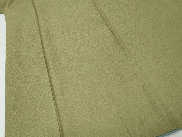 平和屋着物●上質な色無地 紋意匠 抹茶色 正絹 逸品 DABK0687ud