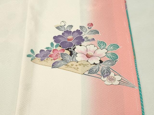 平和屋着物●訪問着 御所車地紙花文 暈し染め 金彩 正絹 逸品 CABM5096gh